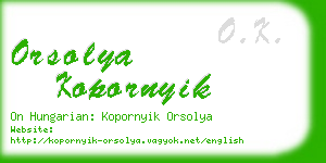 orsolya kopornyik business card